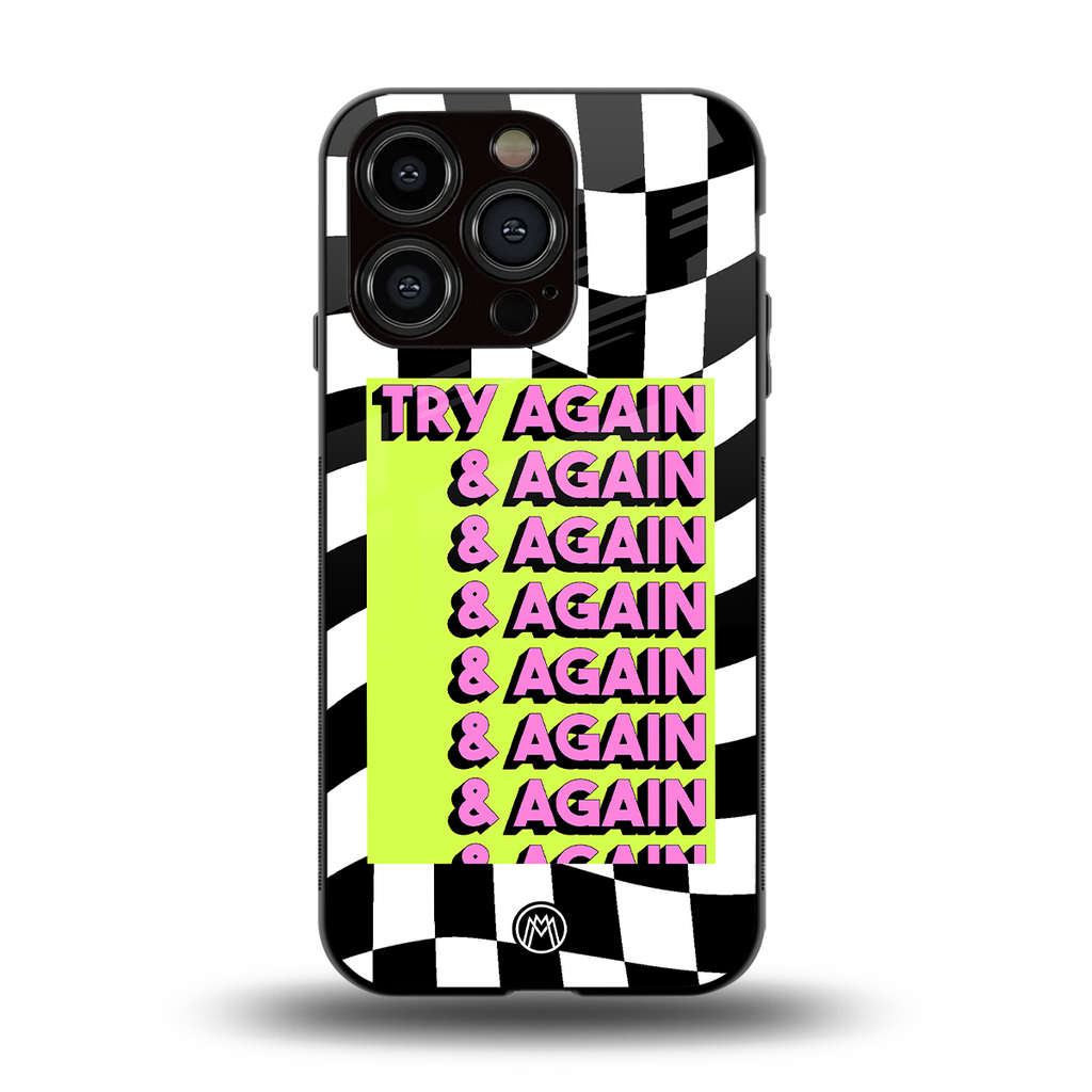 try again back phone cover | glass case for iphone 13 pro