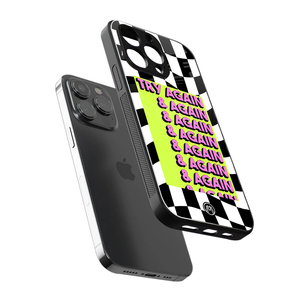 try again back phone cover | glass case for iphone 13 pro