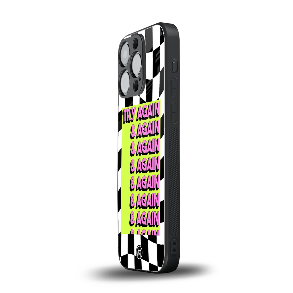 try again back phone cover | glass case for iphone 13 pro