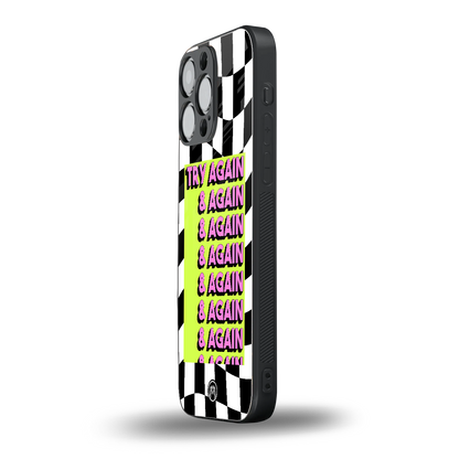 try again back phone cover | glass case for iphone 15 pro max