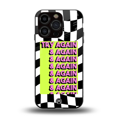 try again back phone cover | glass case for iphone 15 pro