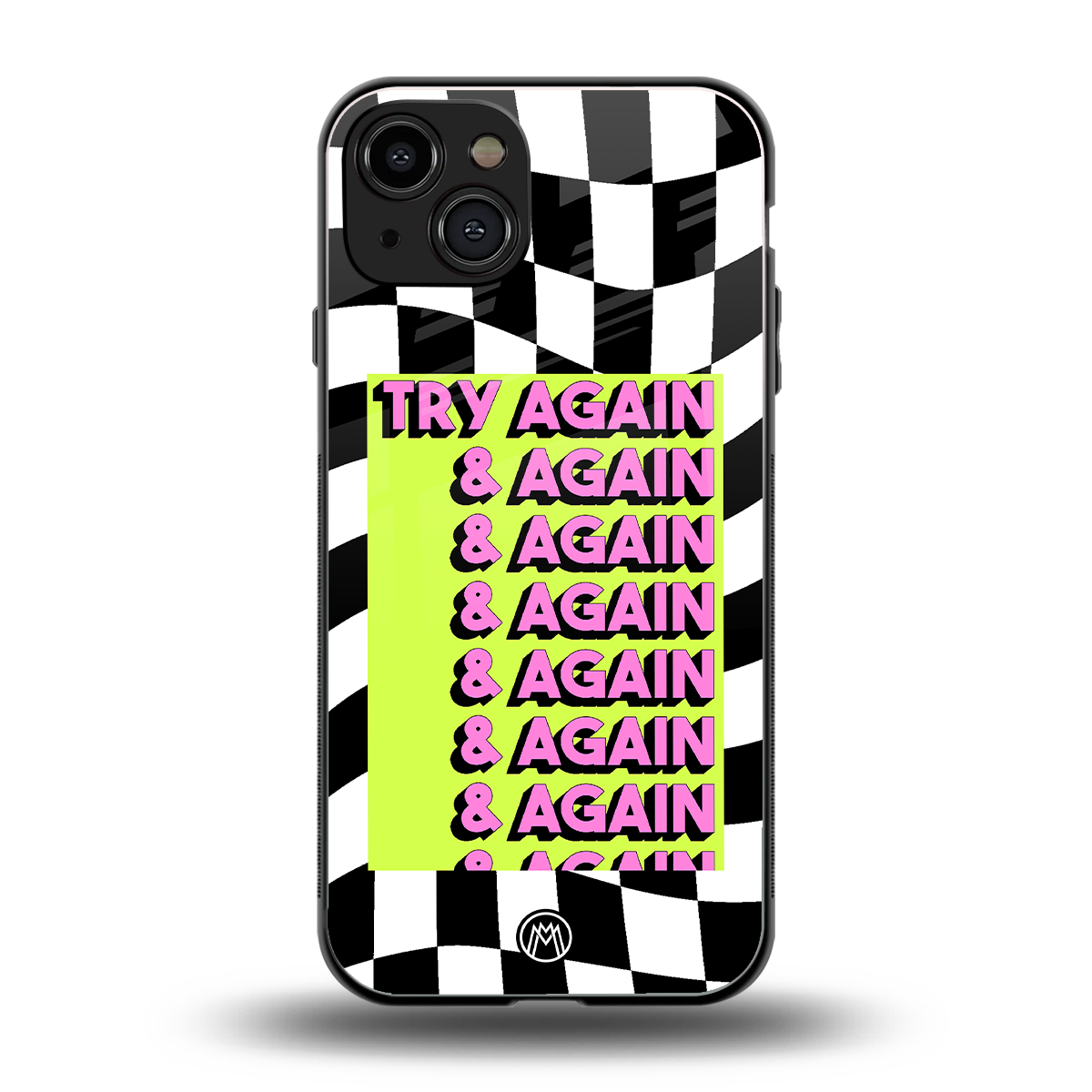 try again back phone cover | glass case for iphone 15