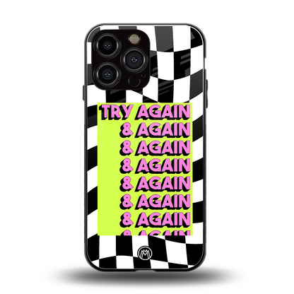 try again back phone cover | glass case for iphone 16 pro max