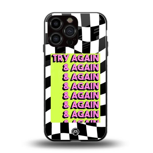 try again back phone cover | glass case for iphone 16 pro max