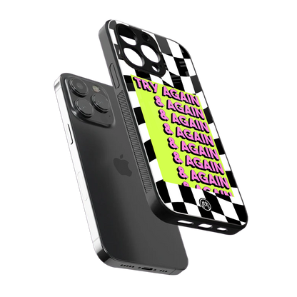 try again back phone cover | glass case for iphone 16 pro max
