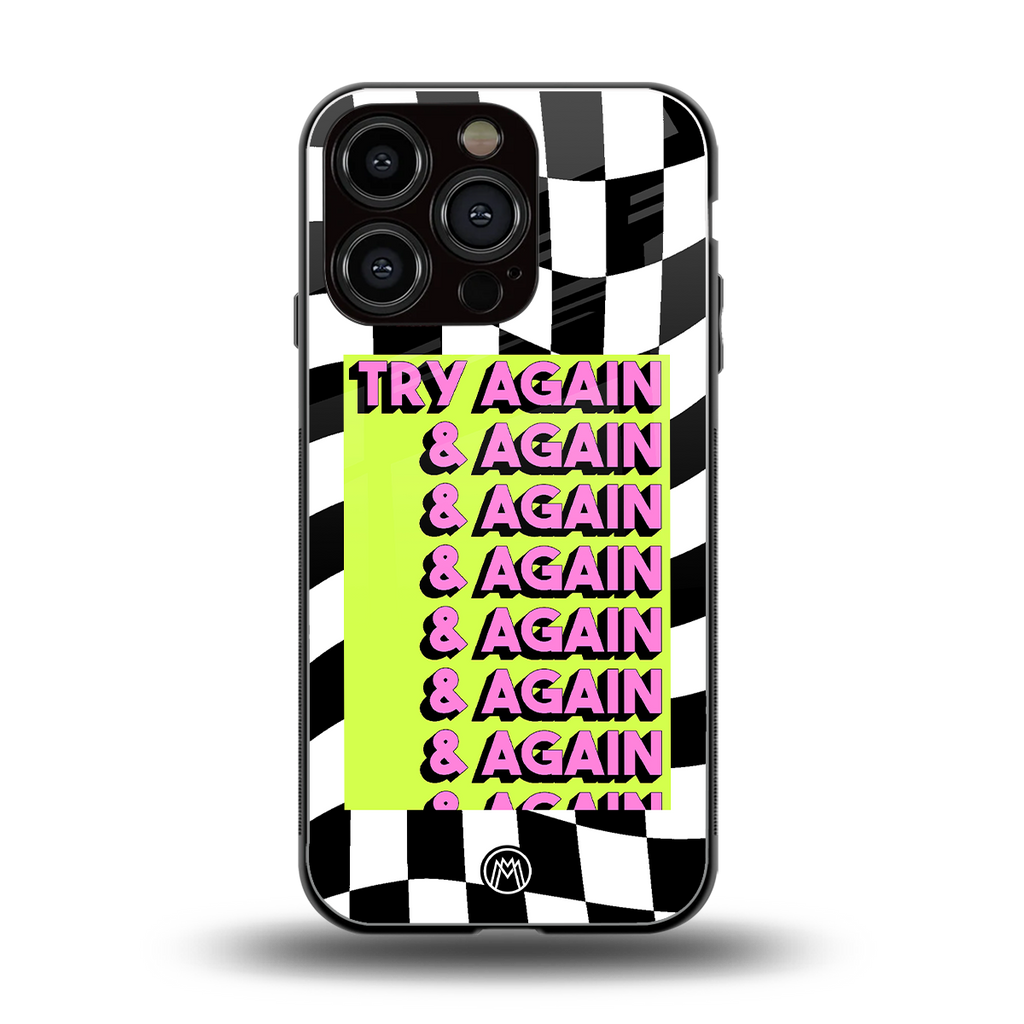 try again back phone cover | glass case for iphone 16 pro