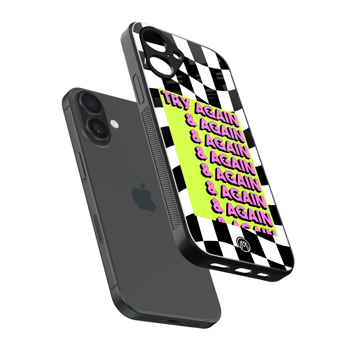 try again back phone cover | glass case for iphone 16