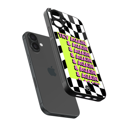 try again back phone cover | glass case for iphone 16