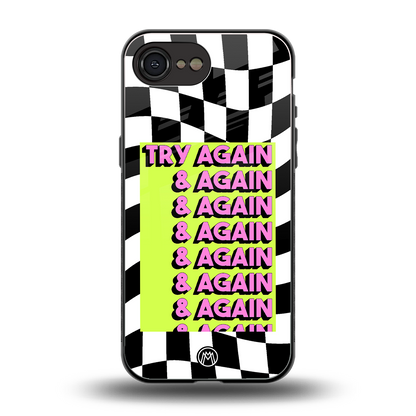 try again back phone cover | glass case for iphone 16e