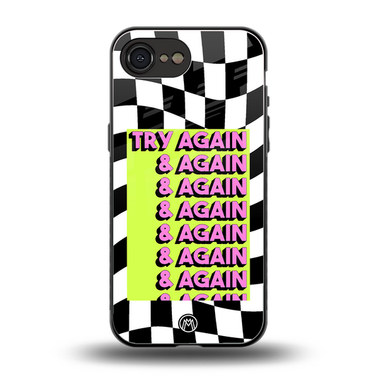 try again back phone cover | glass case for iphone 16e