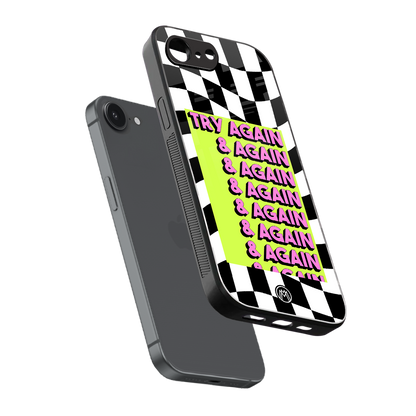 try again back phone cover | glass case for iphone 16e