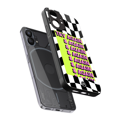try again back phone cover | glass case for nothing phone 1