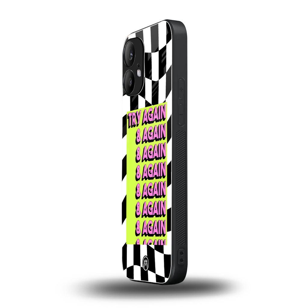 try again back phone cover | glass case for nothing phone 2