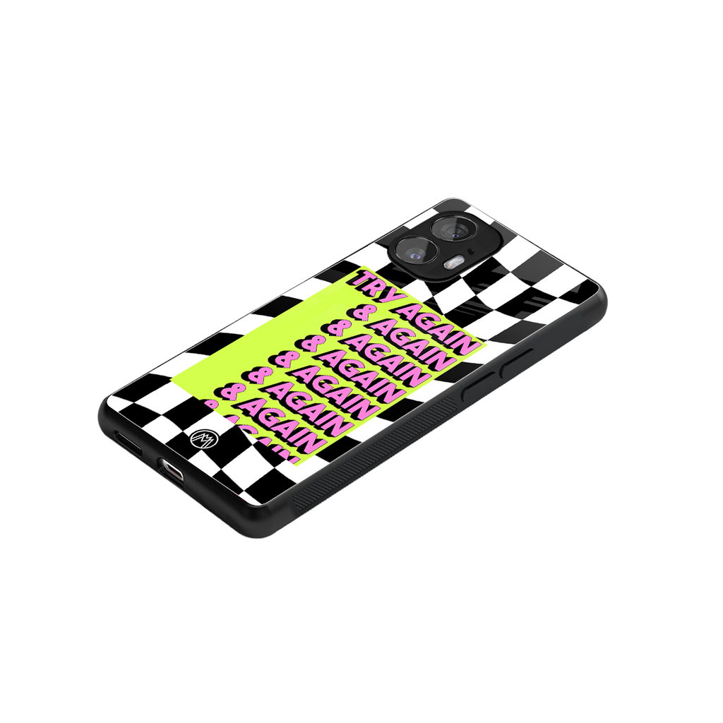 try again back phone cover | glass case for nothing phone 2