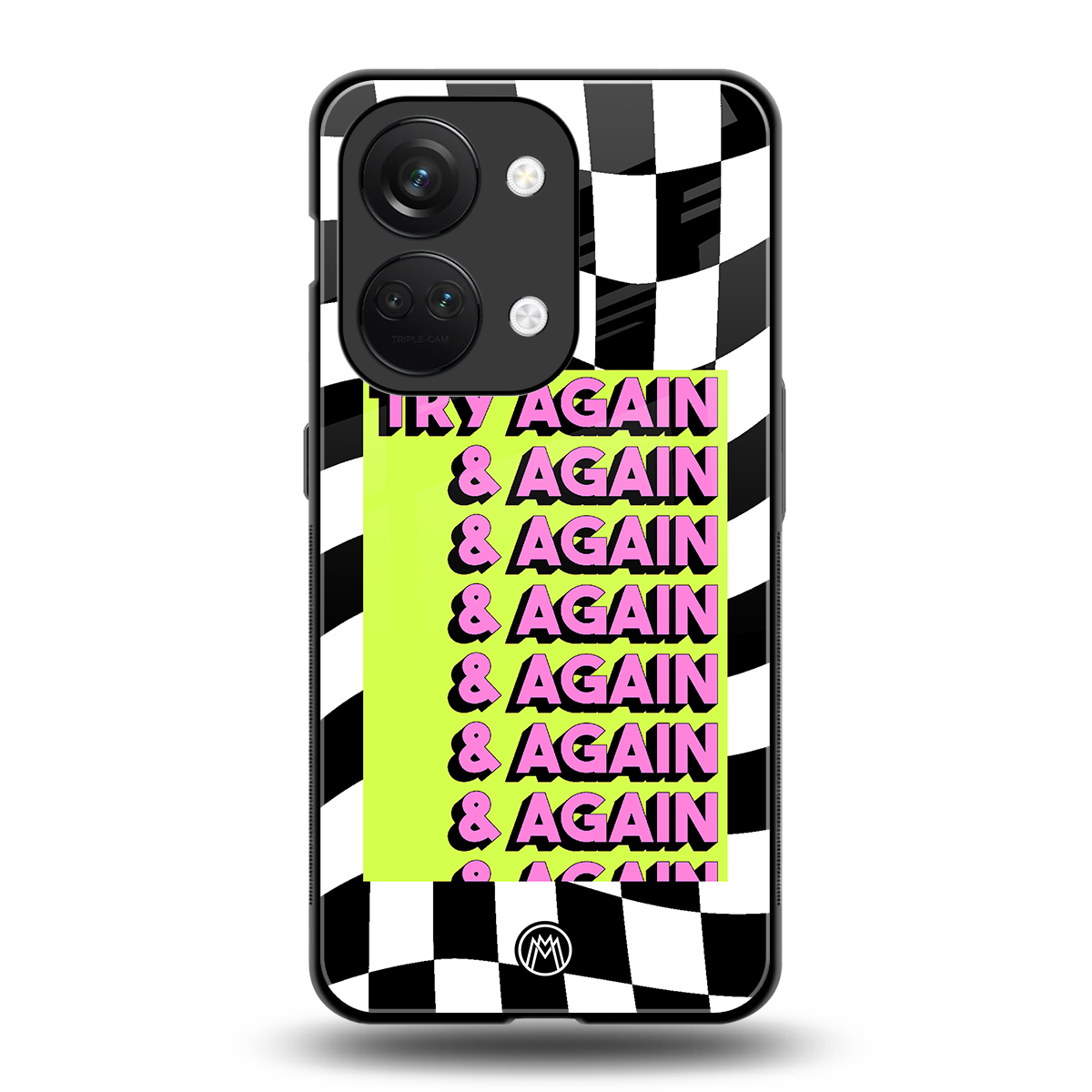 try again back phone cover | glass case for oneplus nord 3