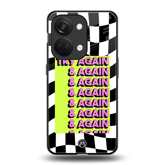 try again back phone cover | glass case for oneplus nord 3