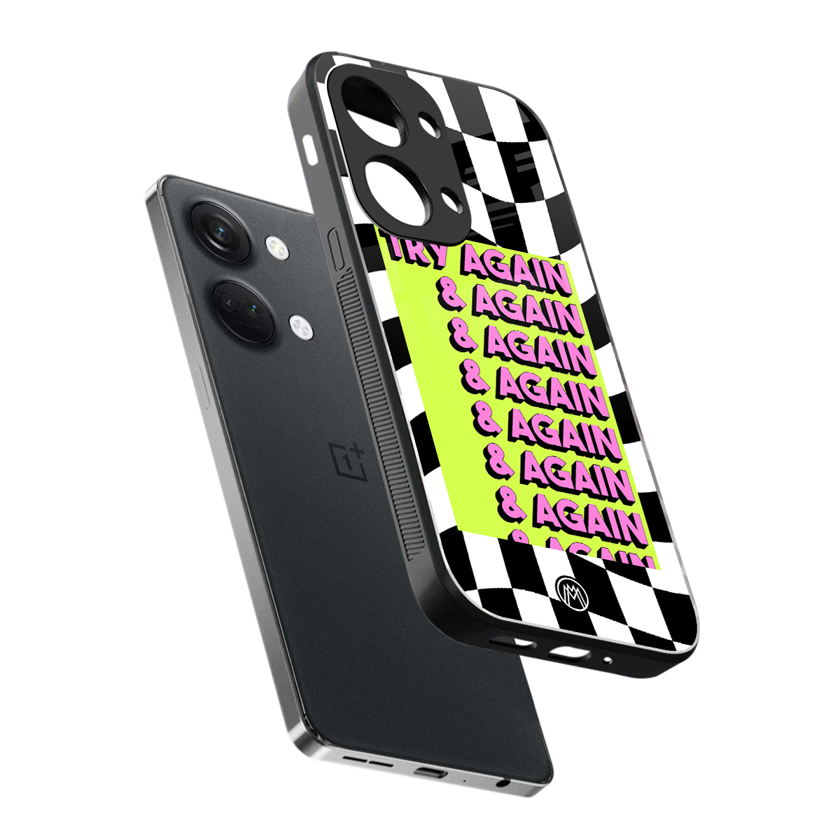try again back phone cover | glass case for oneplus nord 3