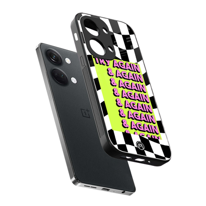 try again back phone cover | glass case for oneplus nord 3