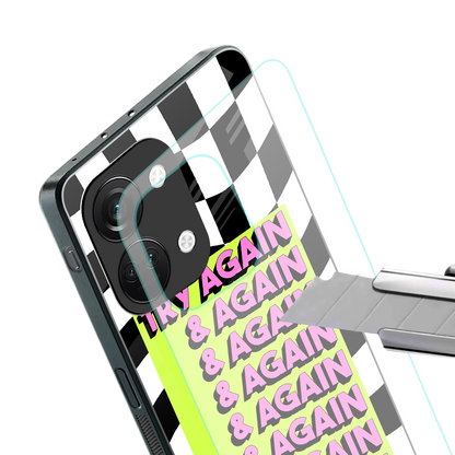 try again back phone cover | glass case for oneplus nord 3