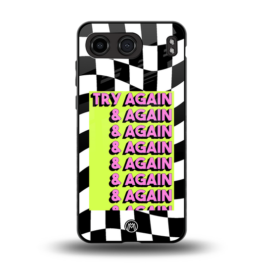 try again back phone cover | glass case for oneplus nord 4