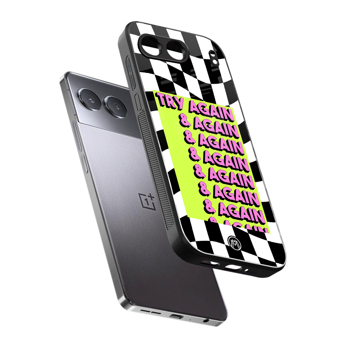 try again back phone cover | glass case for oneplus nord 4