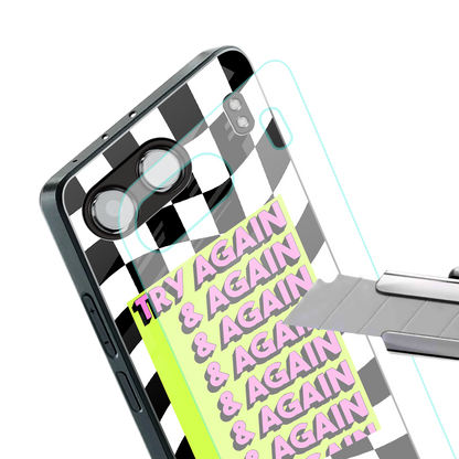 try again back phone cover | glass case for oneplus nord 4