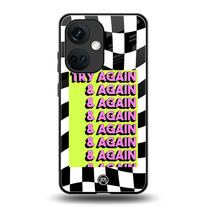 try again back phone cover | glass case for oneplus nord ce 3