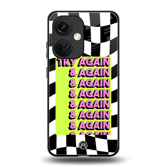 try again back phone cover | glass case for oneplus nord ce 3