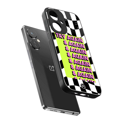 try again back phone cover | glass case for oneplus nord ce 3