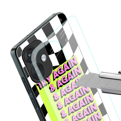 try again back phone cover | glass case for oneplus nord ce 3