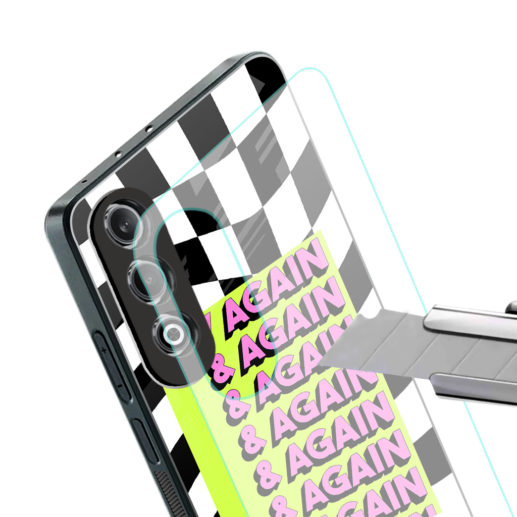 try again back phone cover | glass case for oneplus nord ce 4