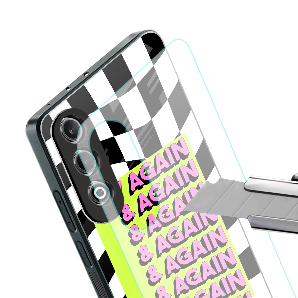 try again back phone cover | glass case for oneplus nord ce 4