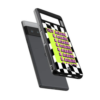 try again back phone cover | glass case for google pixel 6 pro