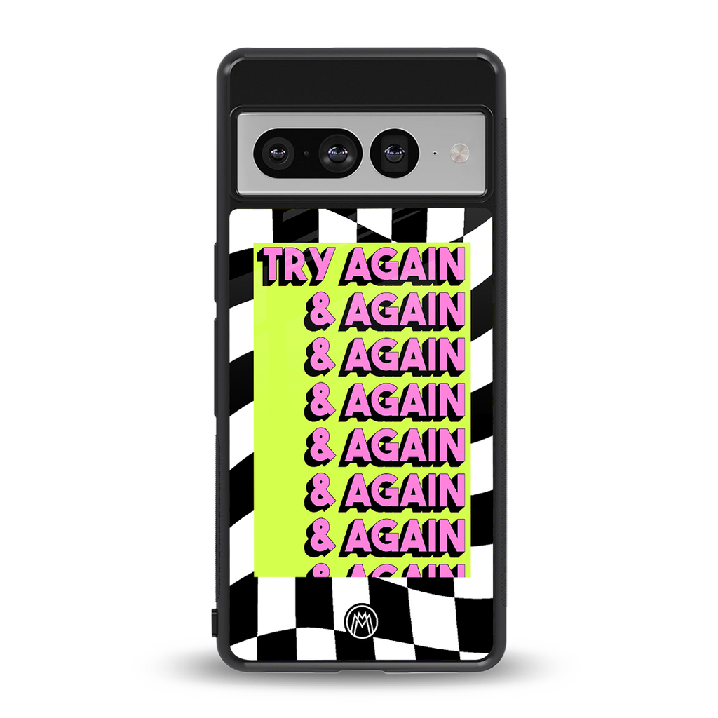 try again back phone cover | glass case for google pixel 7 pro