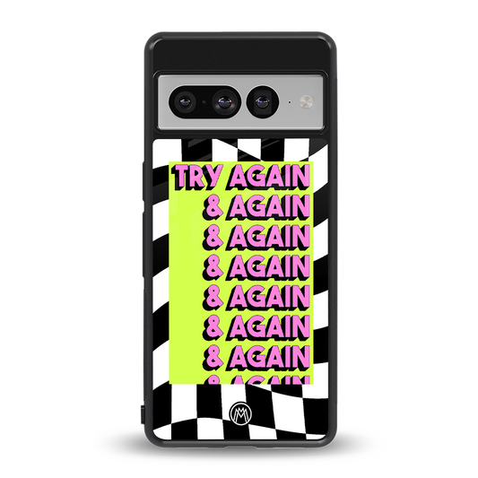 try again back phone cover | glass case for google pixel 7 pro
