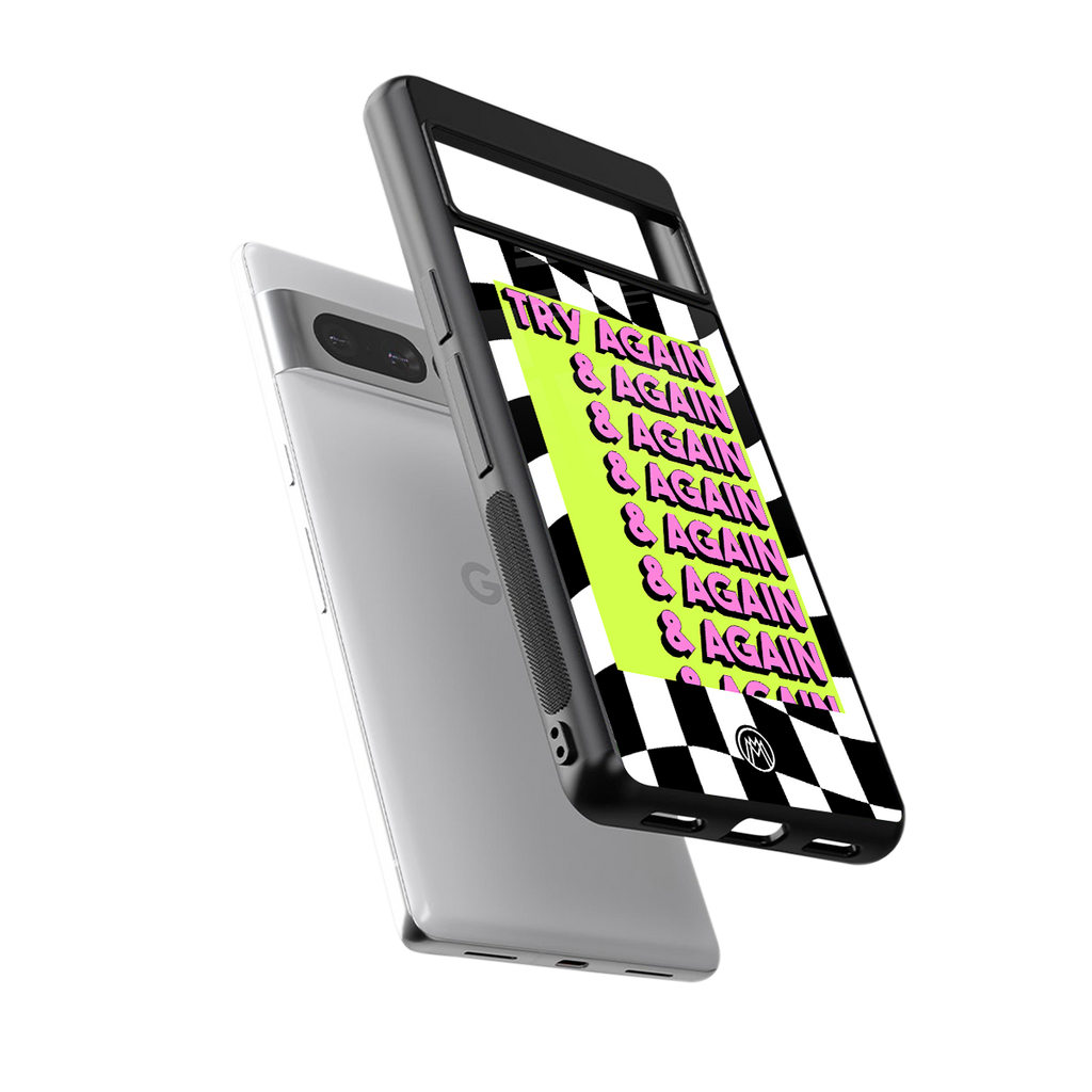 try again back phone cover | glass case for google pixel 7 pro