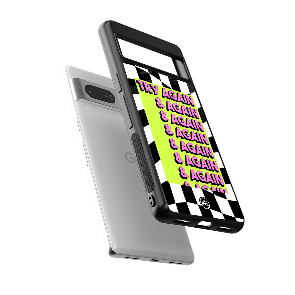 try again back phone cover | glass case for Google Pixel 7