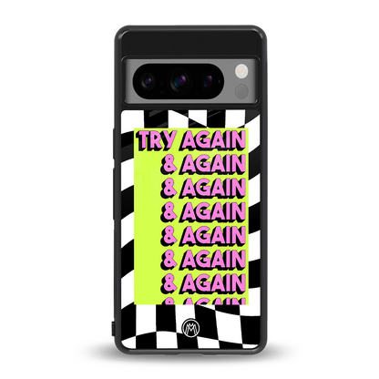 try again back phone cover | glass case for google pixel 8 pro