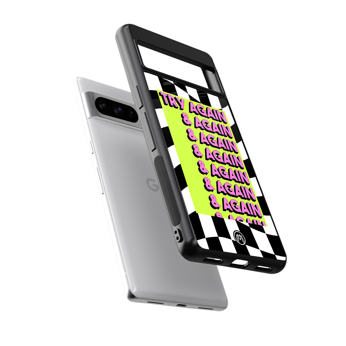 try again back phone cover | glass case for google pixel 8 pro