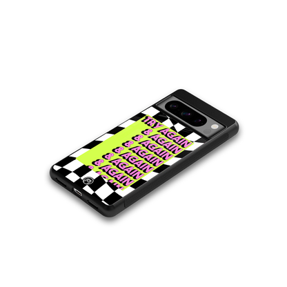 try again back phone cover | glass case for google pixel 8 pro