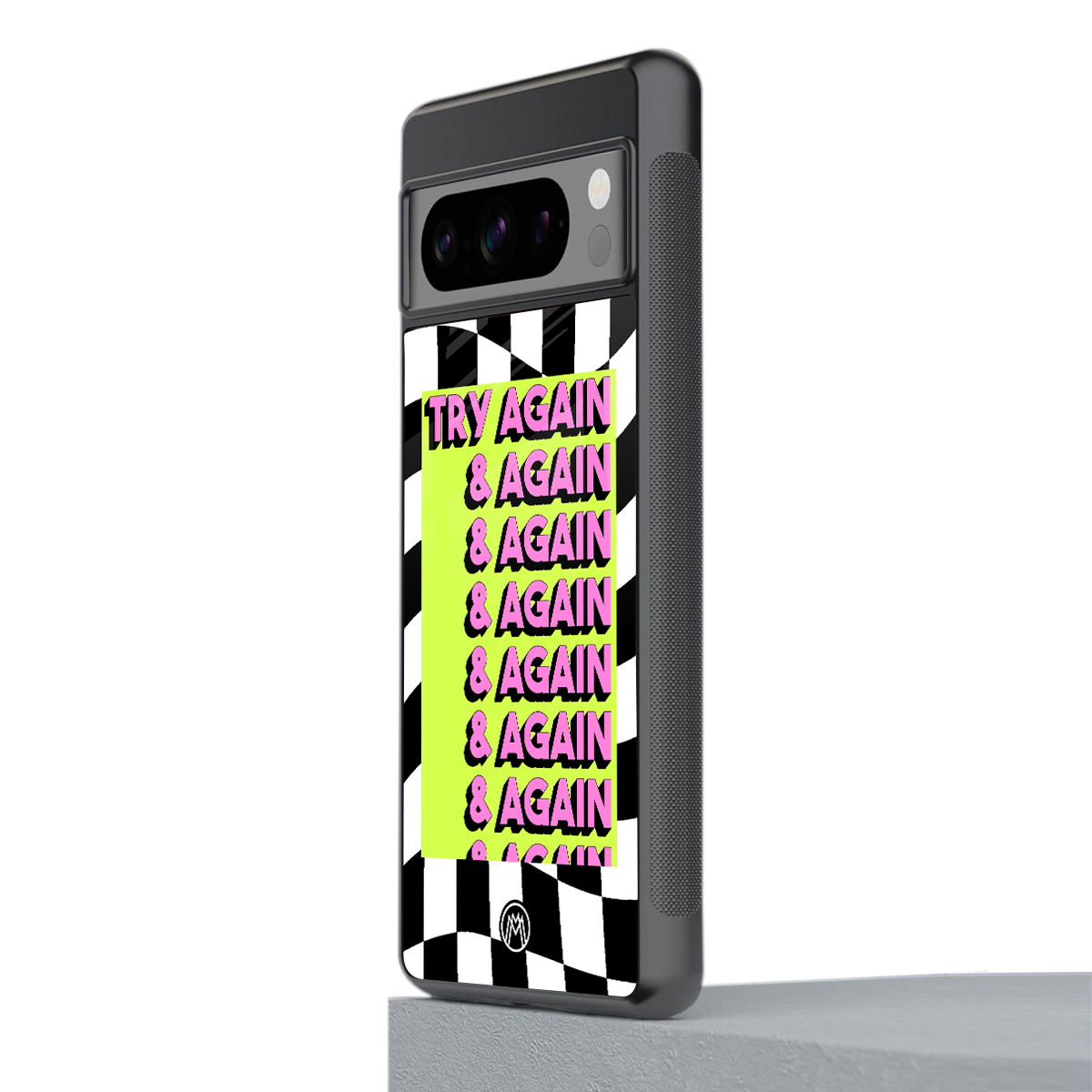try again back phone cover | glass case for google pixel 8 pro
