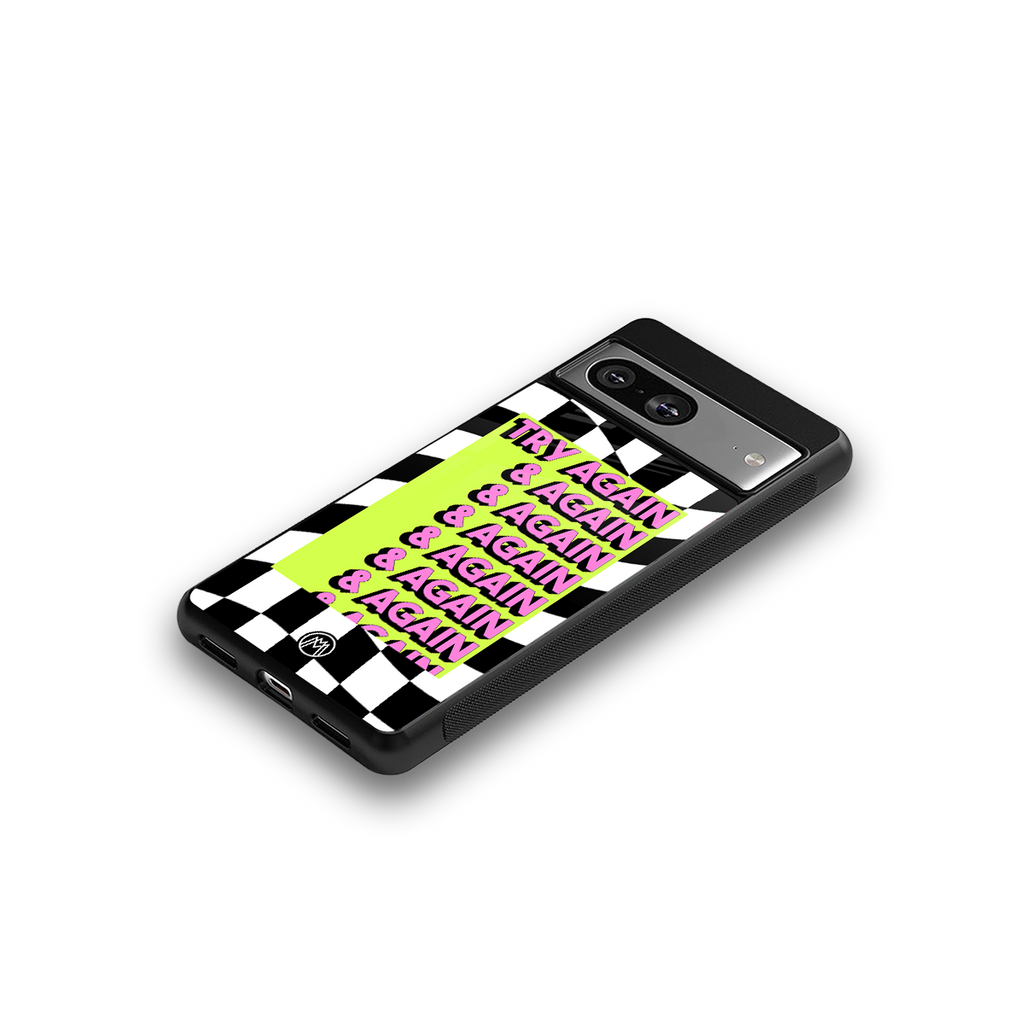 try again back phone cover | glass case for Google Pixel 8