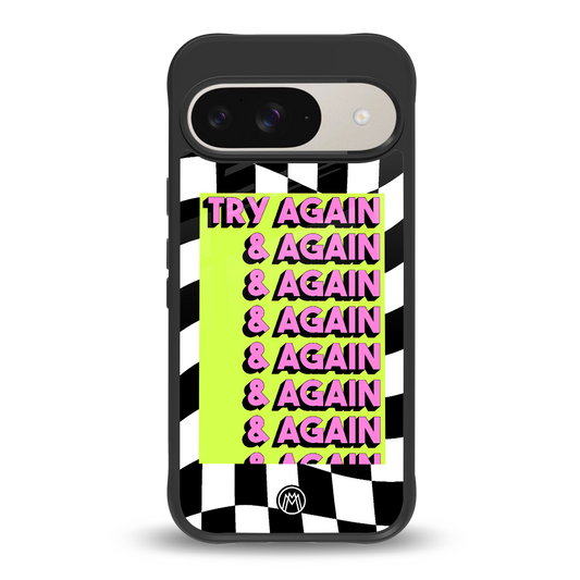 try again back phone cover | glass case for google pixel 9