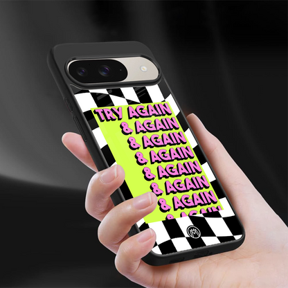 try again back phone cover | glass case for google pixel 9