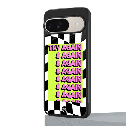 try again back phone cover | glass case for google pixel 9