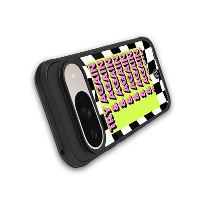 try again back phone cover | glass case for google pixel 9
