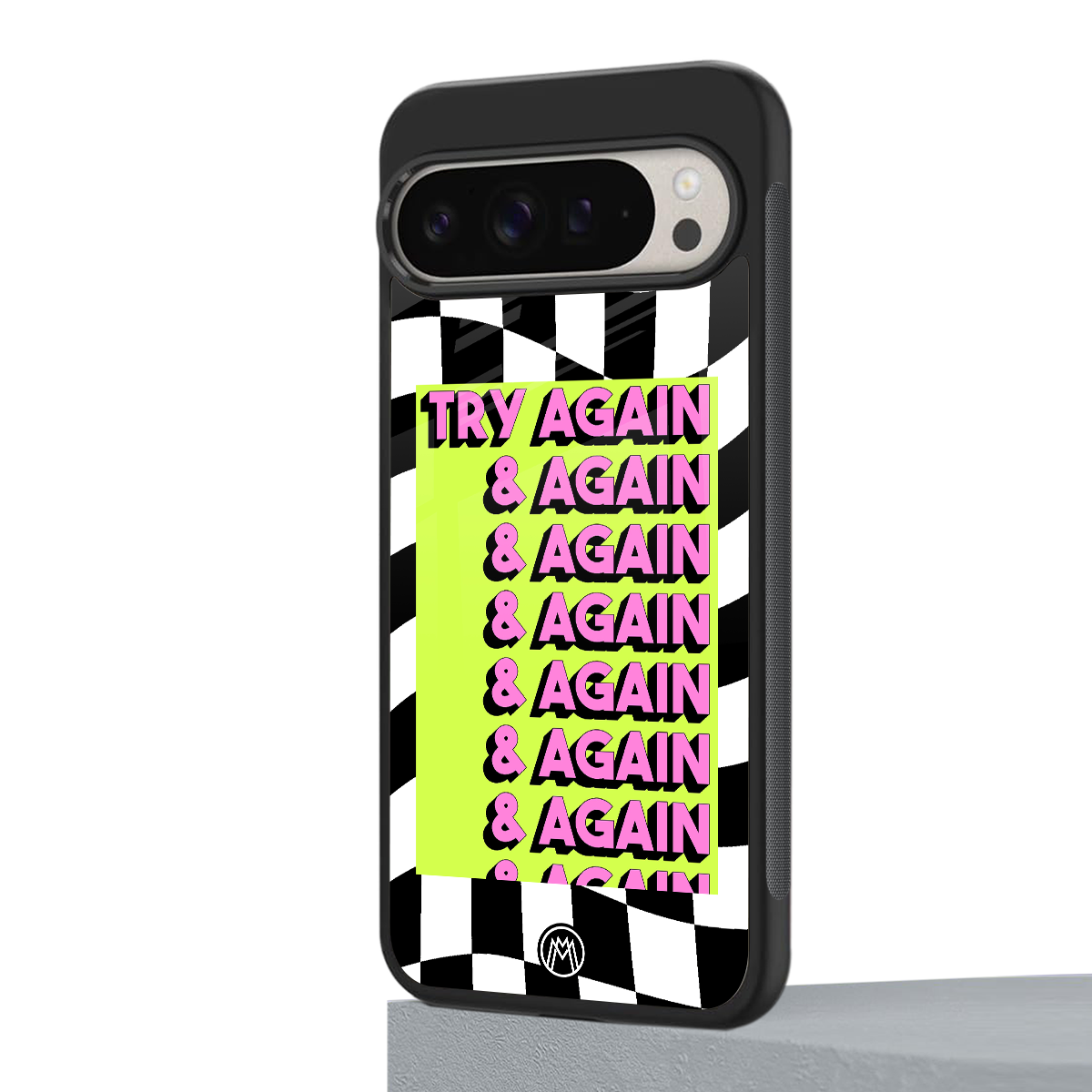try again back phone cover | glass case for google pixel 9 pro xl