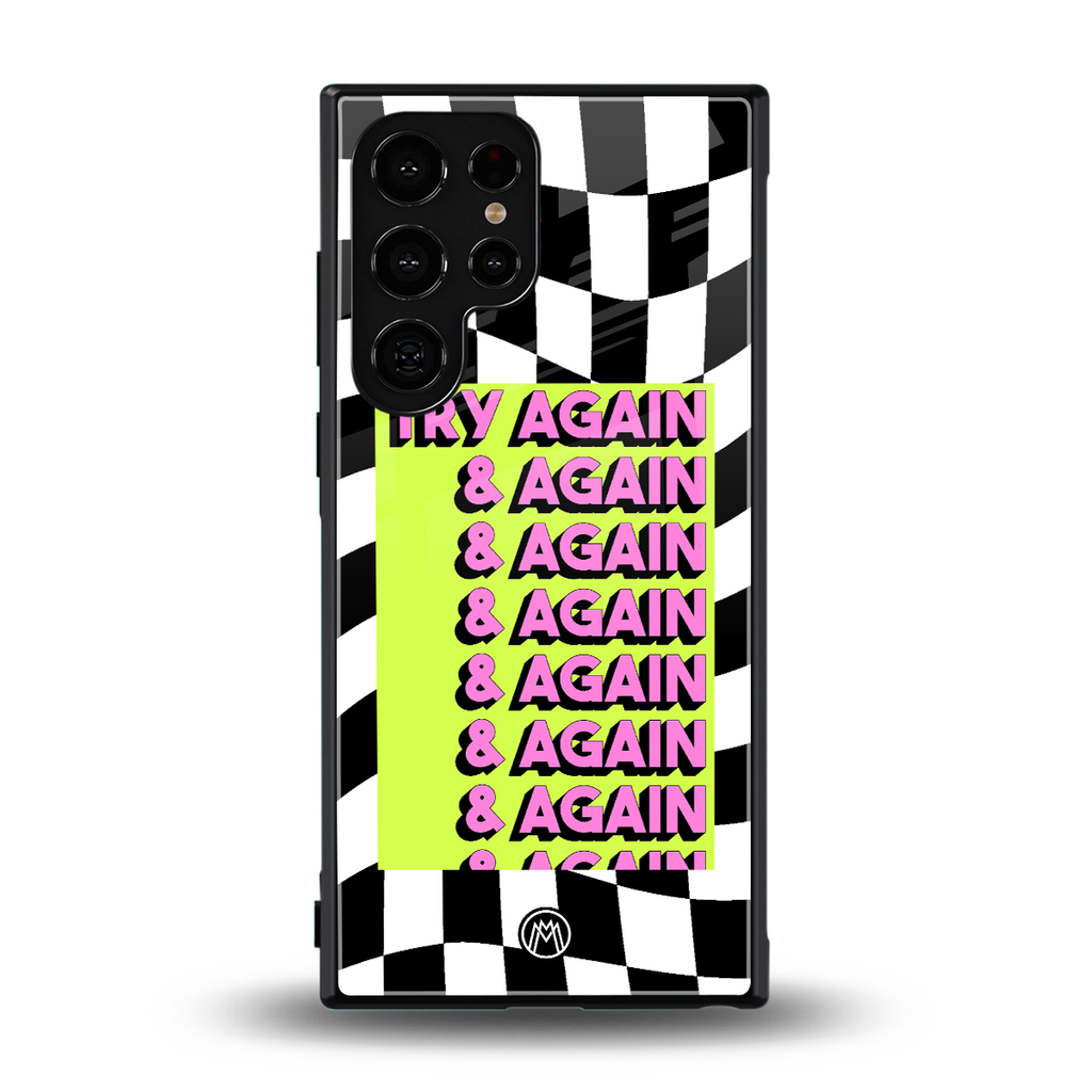 try again back phone cover | glass case for samsung galaxy s23 ultra