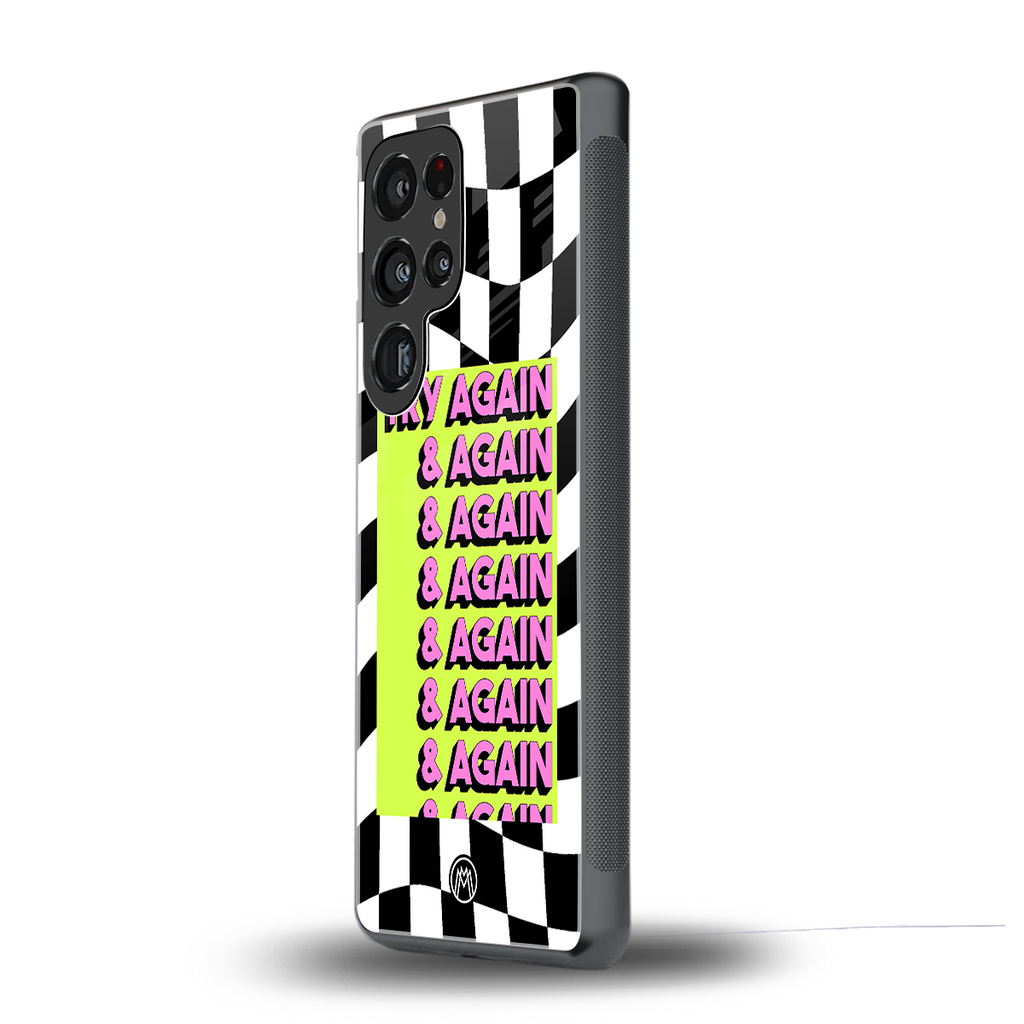 try again back phone cover | glass case for samsung galaxy s25 ultra
