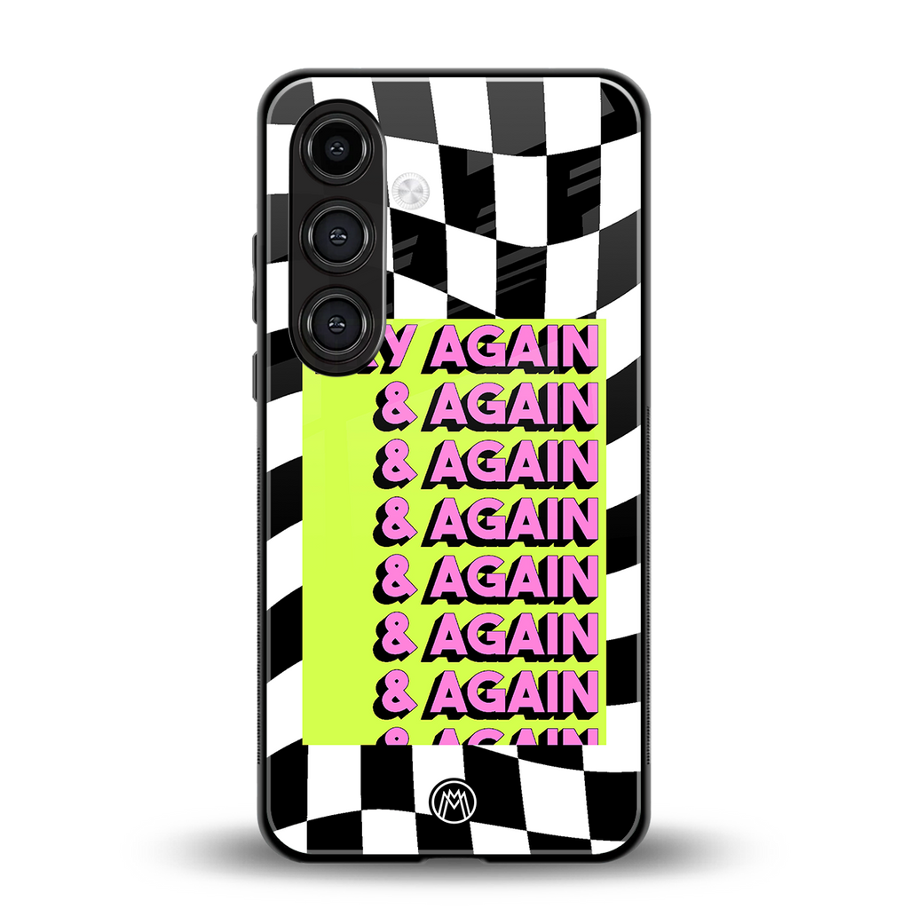 try again back phone cover | glass case for samsung galaxy s23 plus